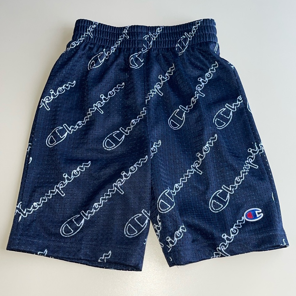Champion Blue Logo Mesh Shorts